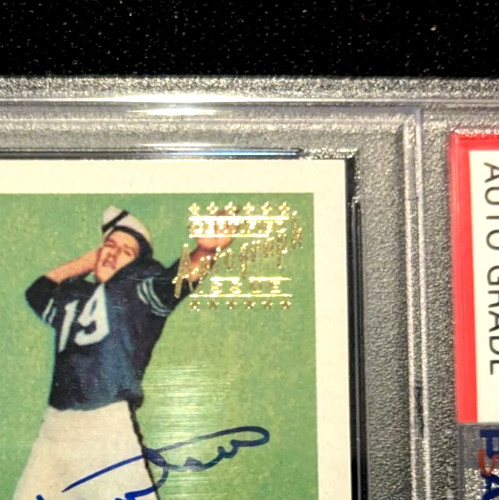 Johnny Unitas Autographed Topps Archive Rookie Cards PSA 10 view 4