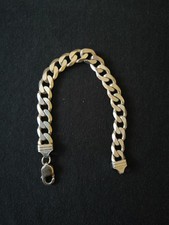 925er Silber Panzerarmband / Cuban Bracelet, 12 mm, 23 cm