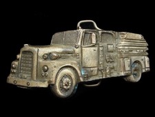 PD27131 VINTAGE 1980 CUT-OUT FIRE ENGINE TRUCK FIRE FIGHTER BELT BUCKLE