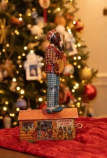 Antique Jazzbo Jim The Dancer On The Roof Lithograph Tin Wind-up Toy Strauss USA