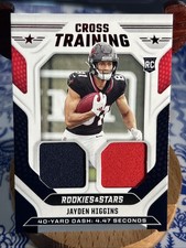 2025 Rookies & Stars Cross Training Jayden Higgins Dual Patch RC #CT-JHS Texans