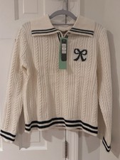 Belldini Cream  black Sweater Black accents NWT Size Petite Medium     