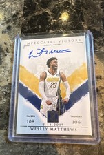 2019-20 Panini Impeccable -  Victory Signatures Wesley Matthews #IV-WMT /99 (AU)
