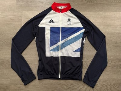 Adidas Team GB Olympic London 2012 Herren Langarm Radtrikot Größe Small