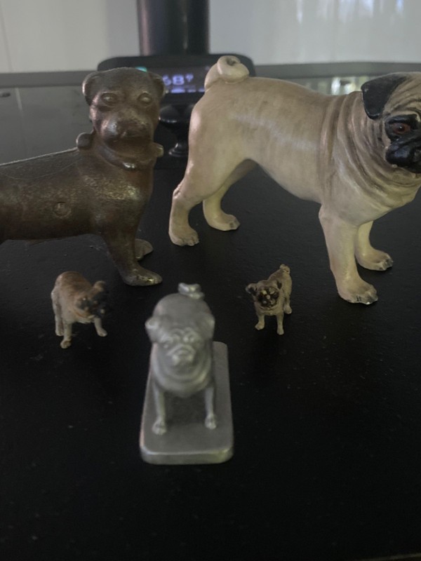 Pug Bundle. 5 beautiful Pug figurines of varies size