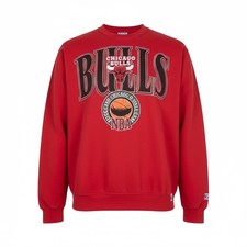 Logo 7 Chicago Bulls Crewneck Sweatshirt Red NBA USA 90s Vintage Jordan