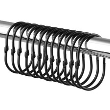 12 Pack Shower Curtain Hooks, Rustproof Decorative Shower Curtain Rings Metal...