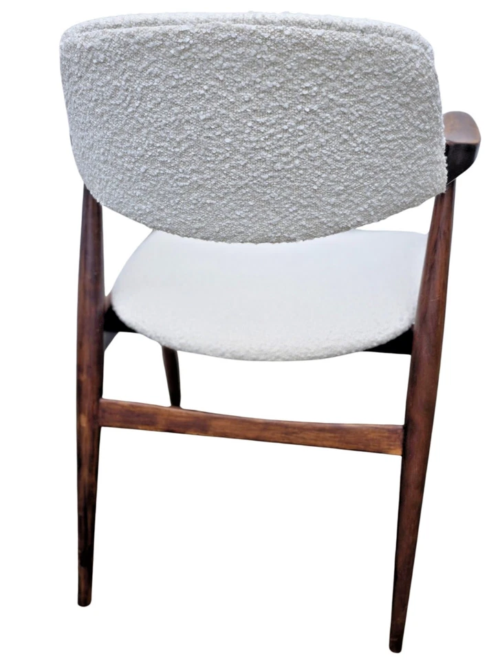 Vintage Mid Century Modern Armlehn Stuhl neu gepolstert Schreibtischstuhl Bouclé - Bild 4 von 4