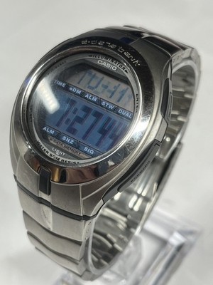 Vintage Casio 2465 E-Data Bank Silver Tone Link Bracelet Watch DB-70 Working