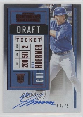 2020 Panini Contenders Draft Ticket Red 8/75 Nico Hoerner Rookie Auto RC e6p