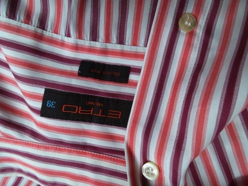Etro Italy Size 39 Men's Dress Shirt Cotton 100% Long Sleeve - Picture 4 of 5
