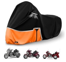 Heavy Duty Waterproof Motorcycle Cover, All TRIKE Fit Up to 110" L x 55" H 