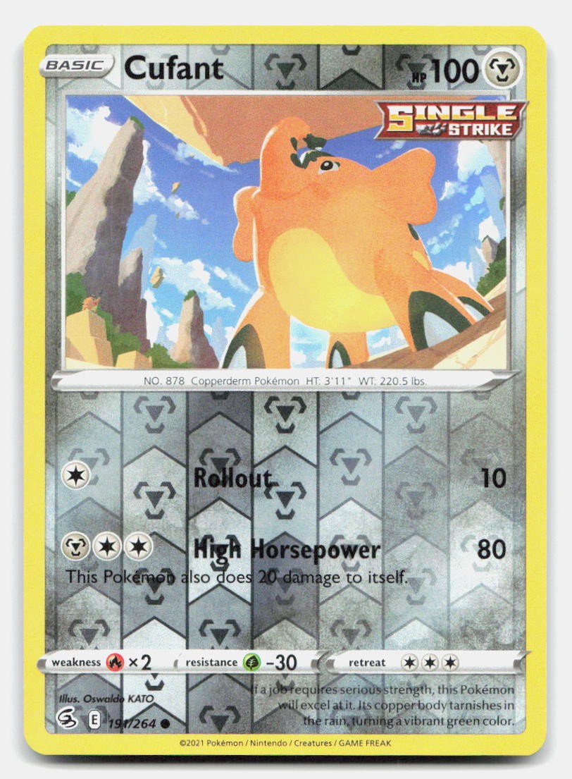 Cufant 191/264 Common Fusion Strike Pokemon Reverse Holo NM