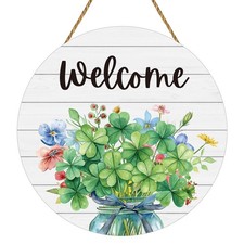 St Patricks Day Wreath St Patricks Day Door Decorations Shamrock Flowersss 