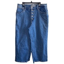 Levi  s Mile High Cropped Wide Leg Jeans 32 Button Fly High Rise Denim Blue