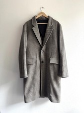 Mr P Mr Porter mens houndstooth check virgin wool overcoat jacket size large