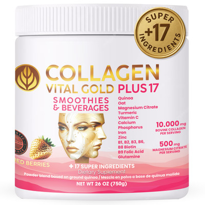 Red Berries Collagen Powder 26 Oz | BioSynergy Wellness Formula +17 Ingredients.
