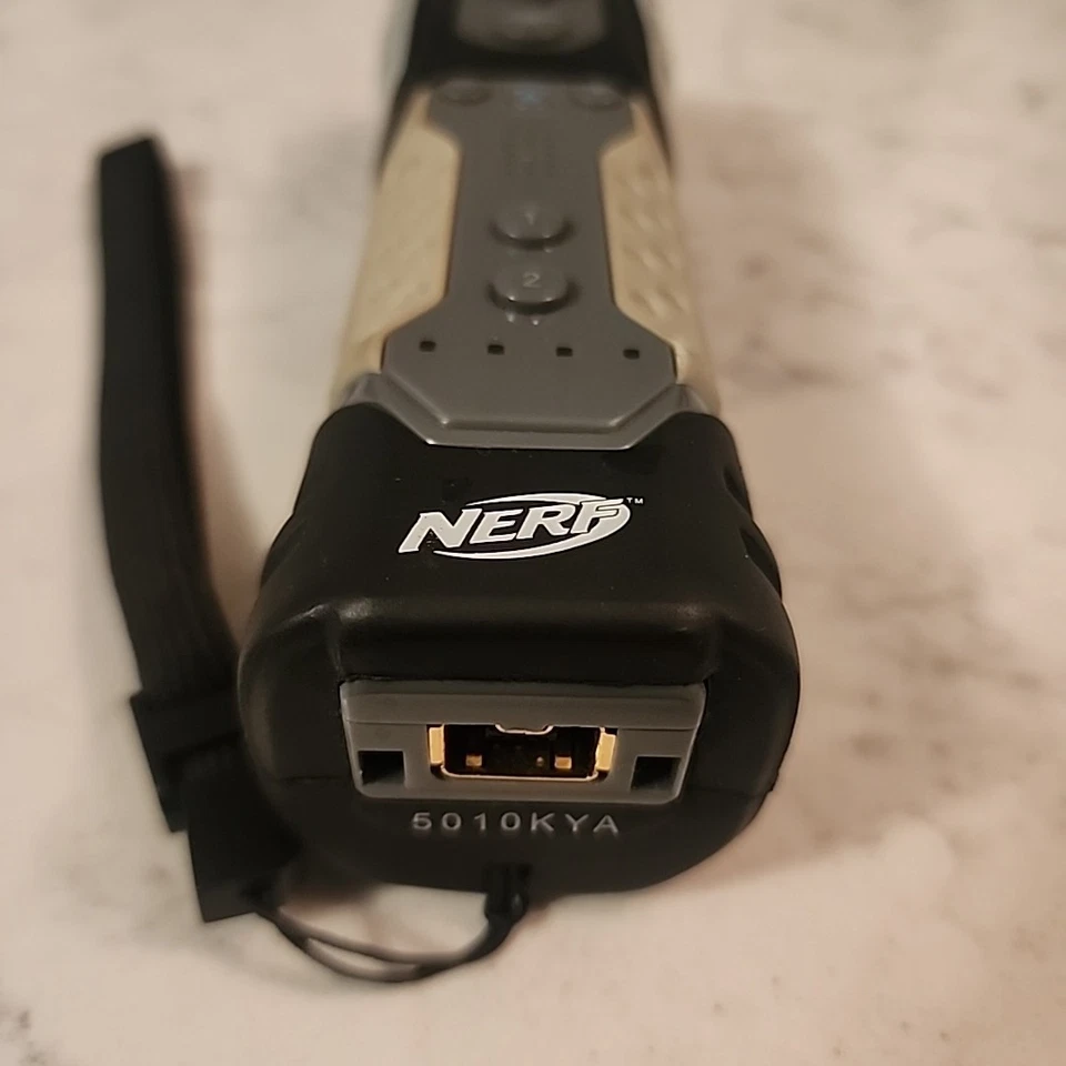 RARE NERF WII REMOTE CONTROLLER ***TESTED AND WORKS *** Black - Image 2 of 4