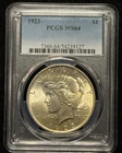 PCGS MS 64 1923 Peace One Dollar S$1 Silver Coin-127