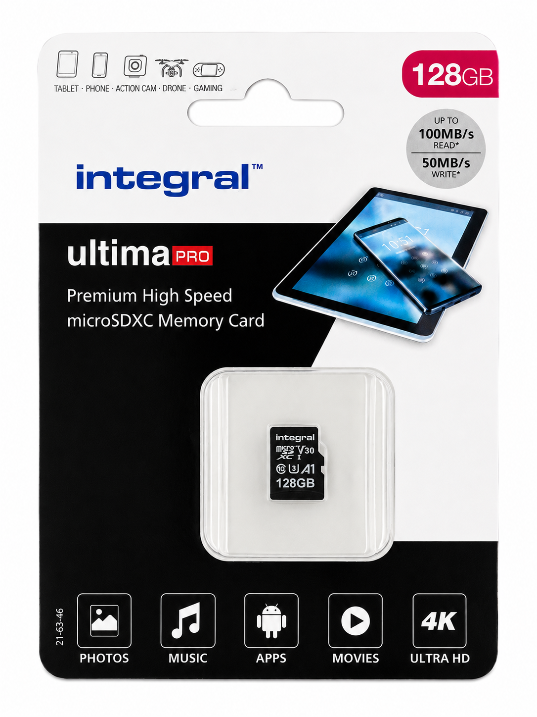 Integral 128GB Ultima Pro Micro Memory Card Class 10 Sealed with free Adapter