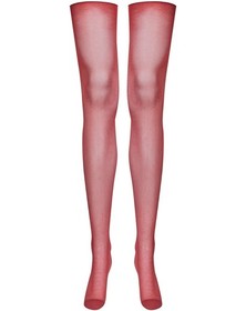 Maison Close 20D Stockings, Cut and Curled, Reinforced, Burgundy, Made in Italy