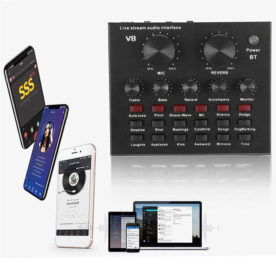 Carte son externe audio V8 carte son de diffusion en direct d'ordinateur Blue... - Image 3 of 4