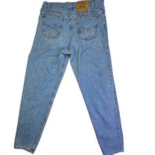 Vintage Levis 550 Orange Tab Relaxed Fit Tapered Jeans Lt Wash Made in USA 36x34