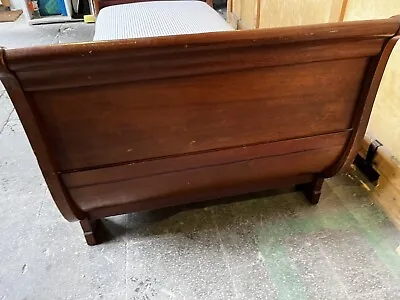Buy Antique Mahogany (?) Lit Bateau Daybed With Reupholstered Mattress