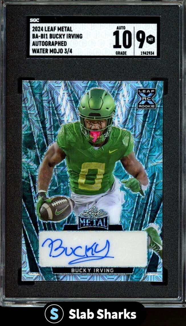 Bucky Irving Leaf Metal Autographs #BABI1 Blue Mojo