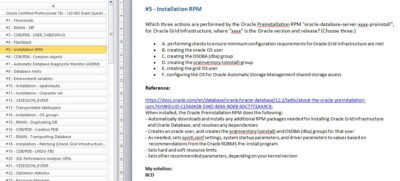 Exam Training Material: 1Z0-083 Oracle - 181 Questions with references - OCP 19c