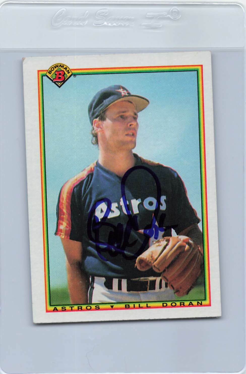 1990 Bowman #76 Bill Doran Astros Signed Auto *G51