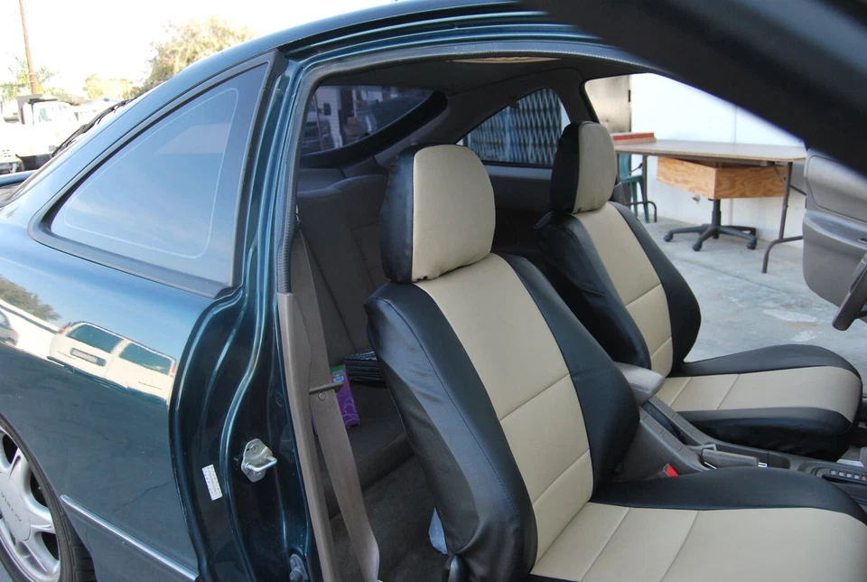 2 fundas de asiento delanteras personalizadas para ACURA INTEGRA 1990-2001 IGGEE S. CUERO AJUSTE EXACTO Foto 3 de 4