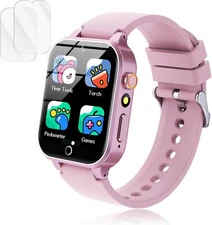 Kids Watch, 26 Games, Touch Screen, Camera, Gift 4-12 (Pink)