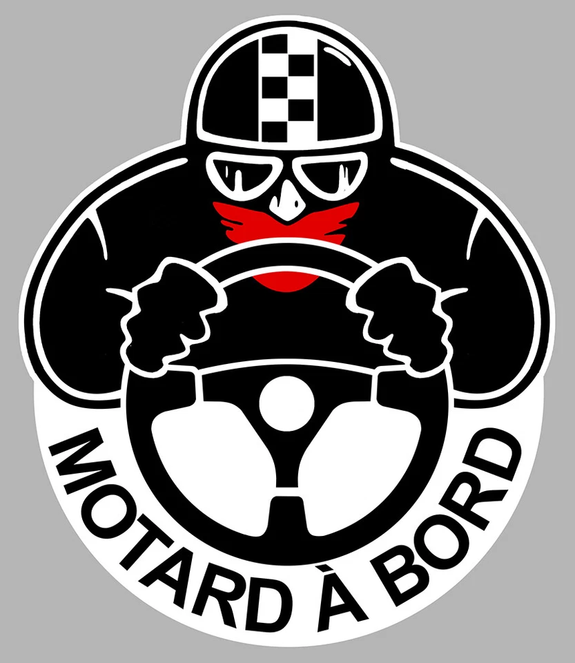 MOTARD A BORD AUTOCOLLANT STICKER MOTO BIKER MA161