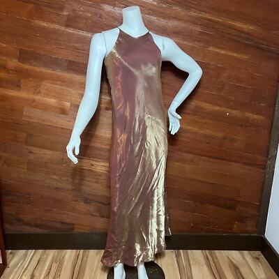 VINTAGE 80s Faviana Formal Gold Cocktail Dress Maxi Length Sleeveless Size  3/4 | eBay