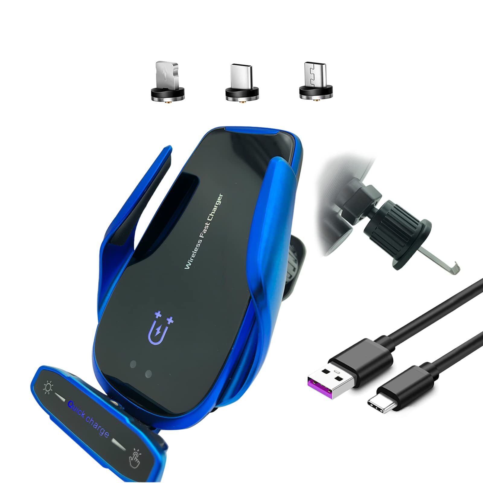 Car Charger Mount,Smart Sensor Air Vent Car Phone Holder,Auto Clamping car Ph...