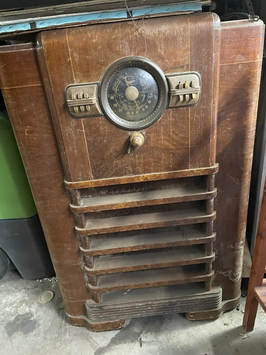 Vintage Art Deco Zenith 1940 10S464 Console Tube Radio ~ As