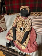 Handmade One-of-a-Kind Primitive Cloth Doll, 32" x 15", Made in Brown Co Indiana