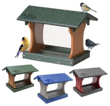 HANGING BIRD HOPPER - 4 Season Classic Covered Feeder with Screen Floor USA