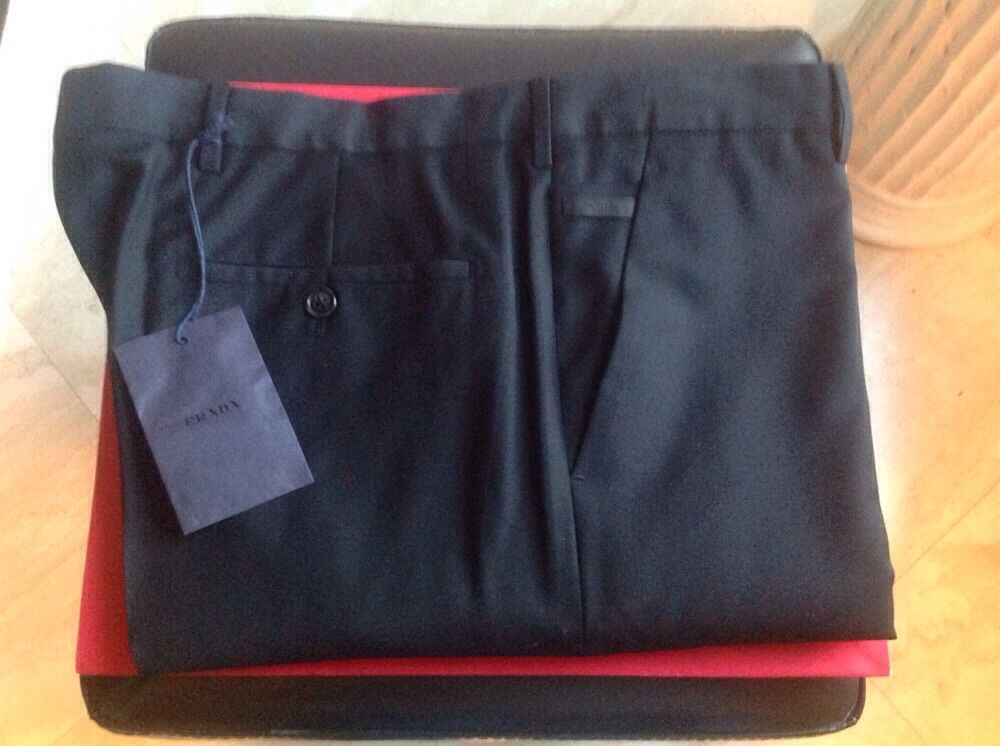 PRADA MENS 100% VIRGIN 🐑 WOOL AUTHENTIC BLACK PANT SIZE 54 PRADA MENS 100% VIRGIN 🐑 WOOL AUTHENTIC BLACK PANT SIZE 54