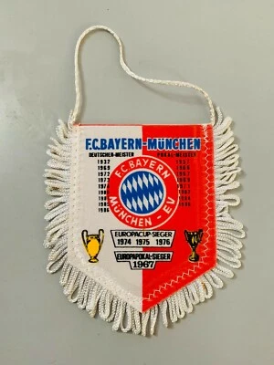 FC Bayern Munich fanion vintage football banderin pennant wimpel 1986 - Photo 1/2