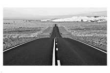 BLACK & WHITE PHOTO POSTER showing an open road FREESTYLE TRAVEL 20x30 rare