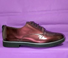AGL Womens Parker Oxford Size 37.5 Burgundy Patent Brogue Lace Up Dress Shoe