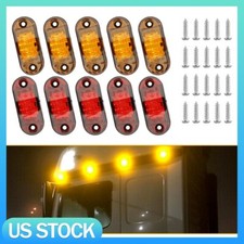 10x Amberred Led Side Marker Light Clearance Signal Light For Truck Trailer Rv