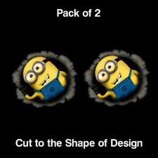 2x Despicable ME 2 Minion in Hole Vinyl Sticker Decal Window Car Sticker Bumper