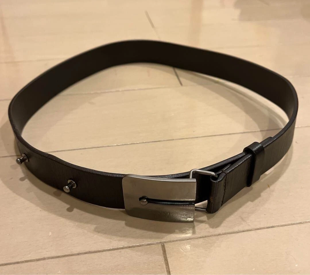 Ceinture GUCCI cuir logo marron Made in Italy B486