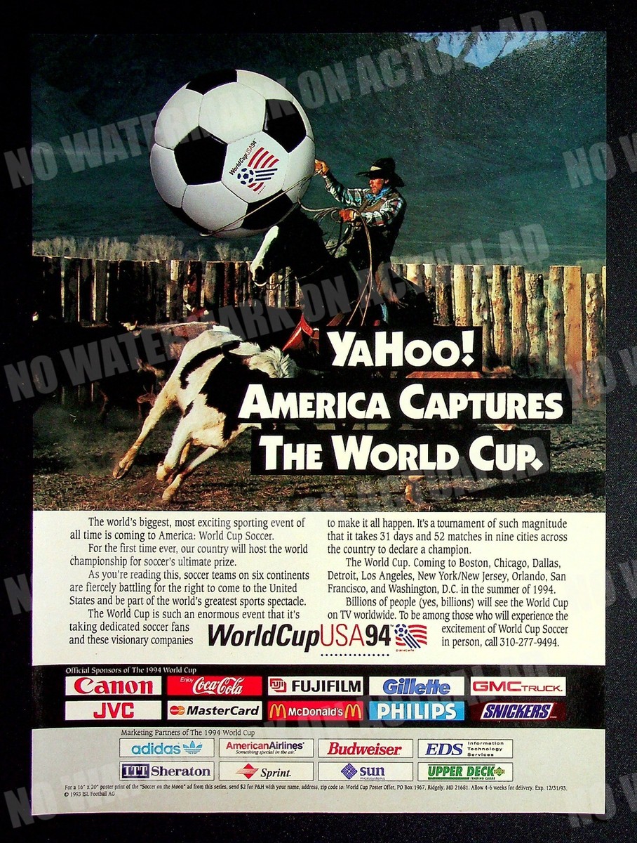 Yahoo! World Cup USA Soccer 1994 Trade Print Magazine Ad Poster