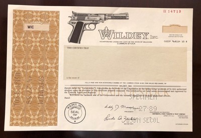 B1989 Wildey Inc Obrazec Fondovoj Sertifikat Bolshaya Igra Pistolet V Zhazhda Smerti Iii Ebay