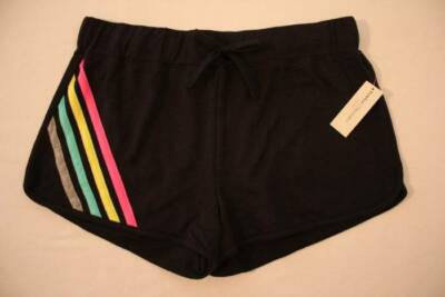 NEW Womens Shorts Plus Size 1X Black Casual Summer Drawstring