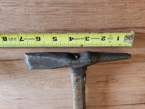 Slag Hammer Chipping Scaling Welding Blacksmith Unusual Mystery Vtg Wood Handle - Picture 5 of 24